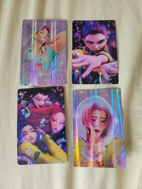 Holographic K-pop Style Character Trading Cards